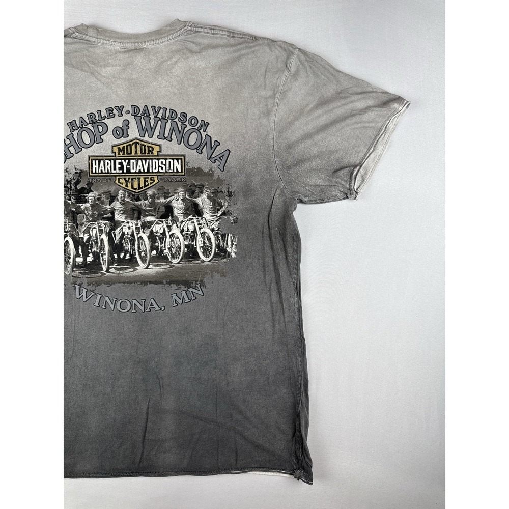Harley Davidson Twin V Eagle Gradient Fade Dealer T Shirt Winona MN Large - Picture 11 of 13